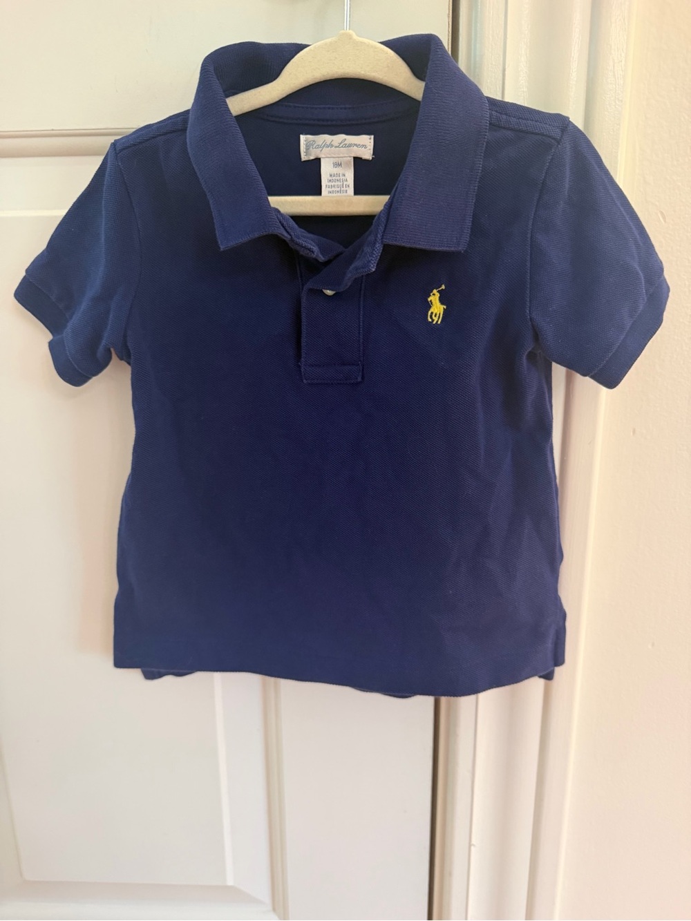 Ralph Lauren Baby Polo- Navy with Yellow Logo